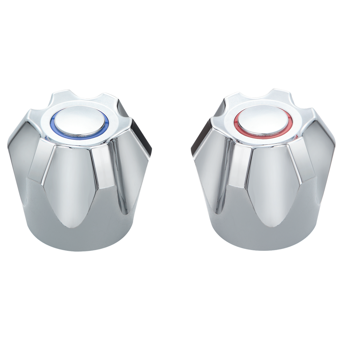 Shaw & Mason Chrome Six Point Tap Handles Pair ABS Plastic Chrome Finish