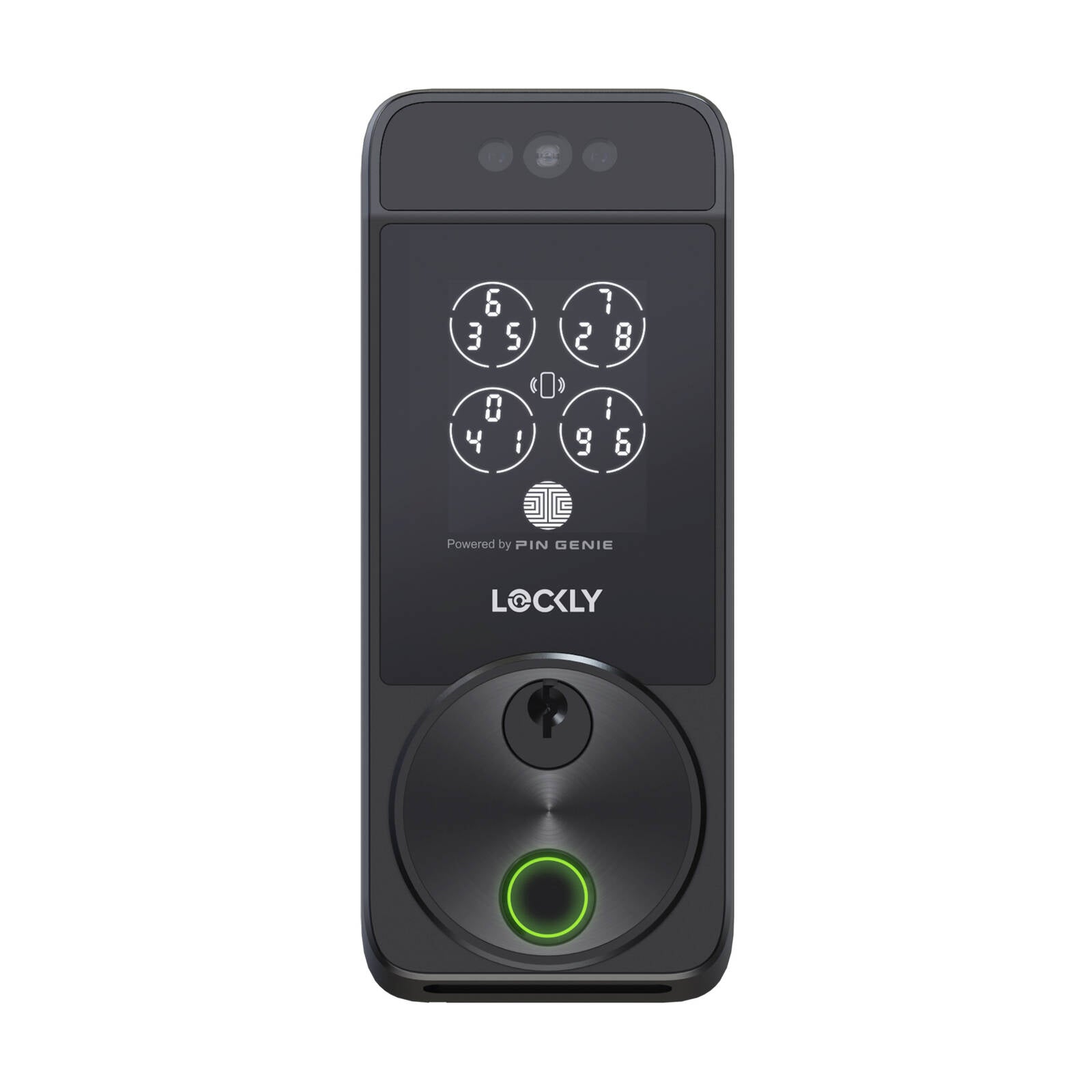 Lockly Visage Zeno Smart Deadbolt Matte Black Facial Recognition Waterproof App-Controlled PGK728WRHK-MB