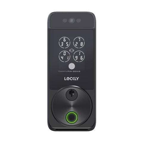 Lockly Visage Zeno Smart Deadbolt Matte Black Facial Recognition Waterproof App-Controlled PGK728WRHK-MB