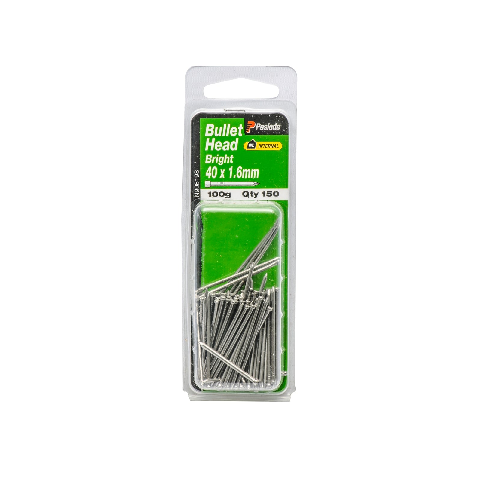 Paslode Bullet Head Nails 40 x 1.6mm Bright Steel 150 Pack