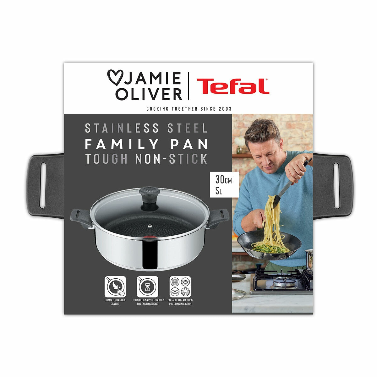 Jamie Oliver by Tefal Family Pan Stainless Steel 30cm
