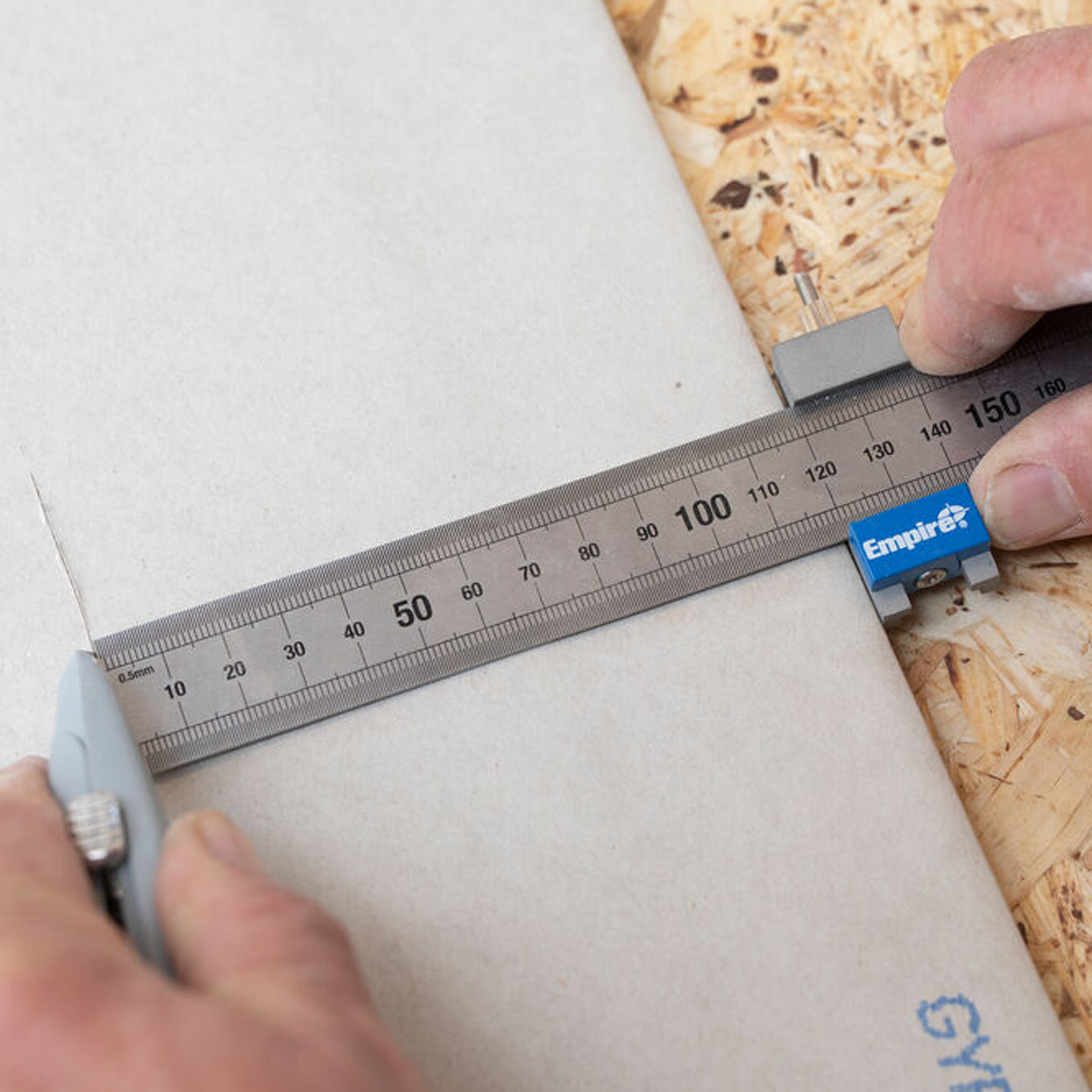 Empire Stainless Steel Ruler Stop, Adjustable for Rules 150mm to 1000mm