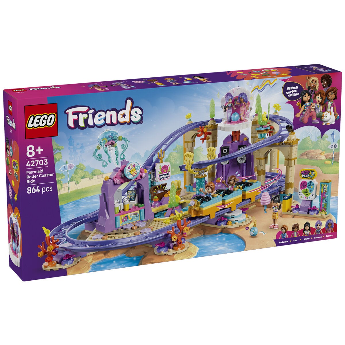 LEGO Mermaid Roller Coaster Ride Friends Construction Toy 864 Pieces 42703 — image 2