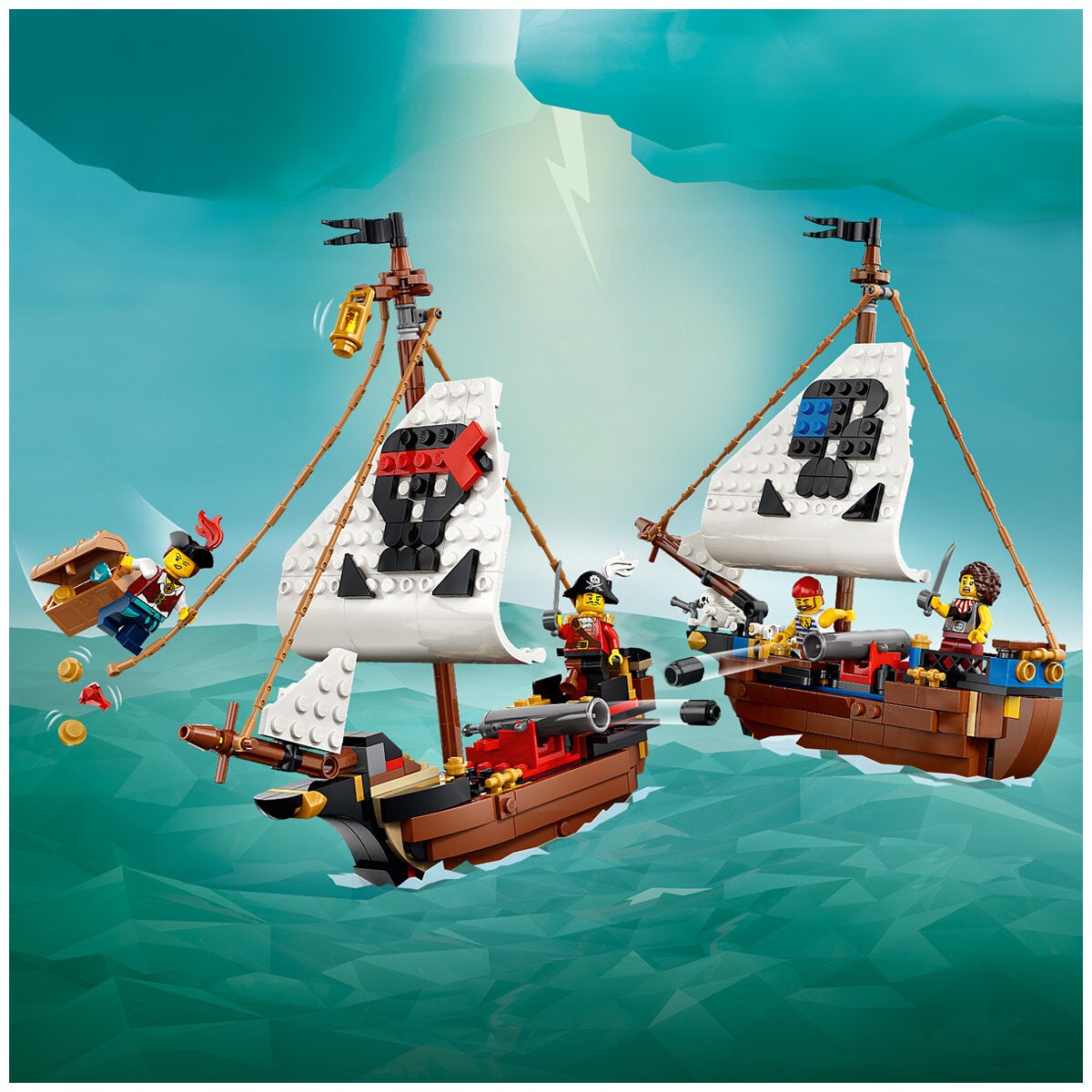 LEGO Iconic Pirate Ship Creator 3 in 1 Construction Toy 1074 Pieces 31387 — image 7