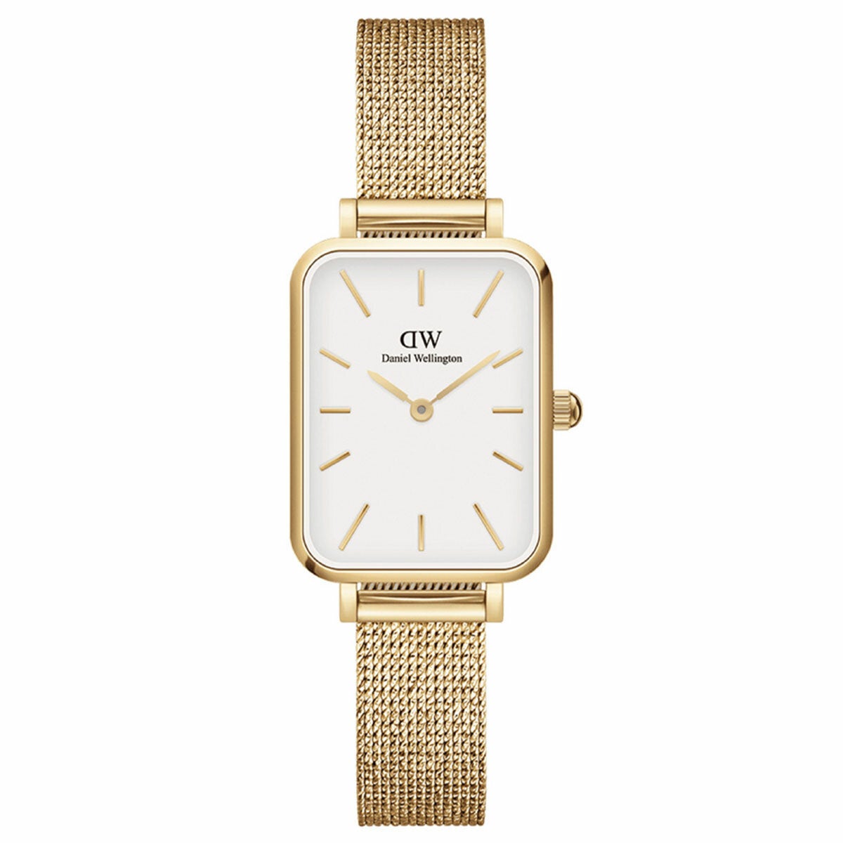 Daniel Wellington Gold Mesh Wristwatch Square Dial Quadro Women's DW00100556