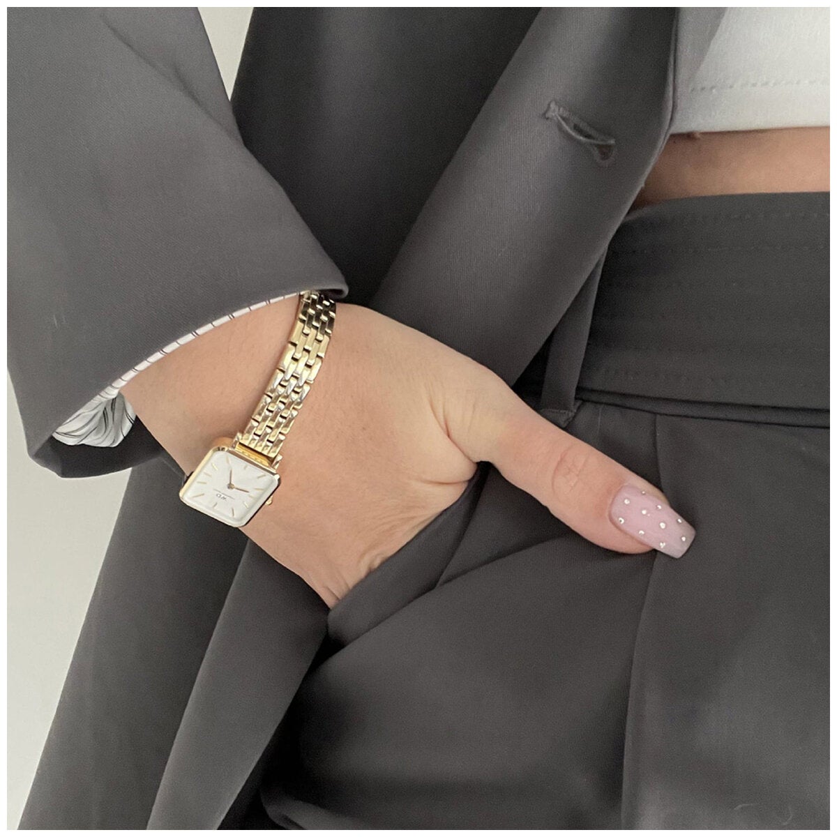 Daniel Wellington Gold 5 Link Wristwatch White Dial Quartz Women's DW00100622 — image 7