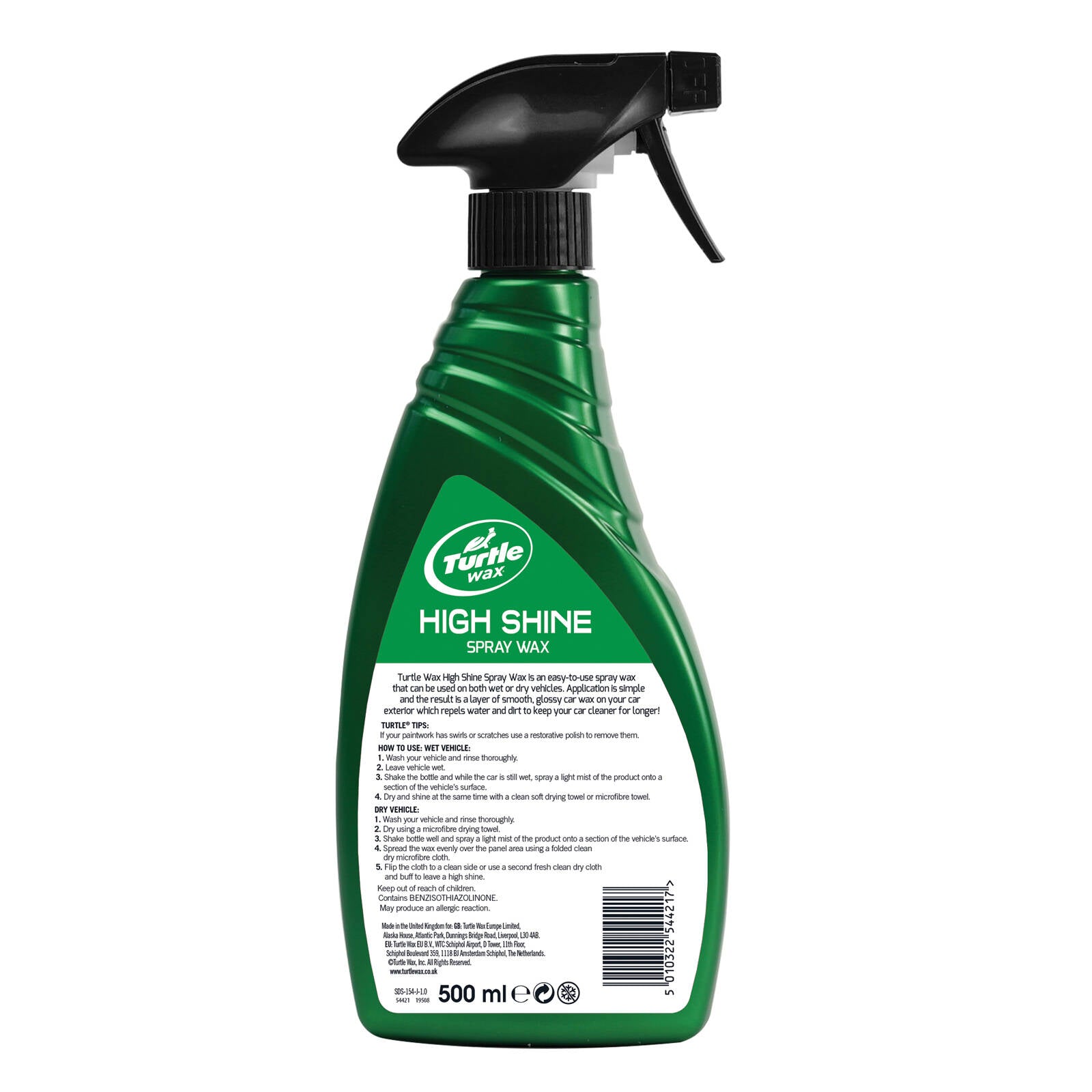 Turtle Wax High Shine Spray Wax 500mL