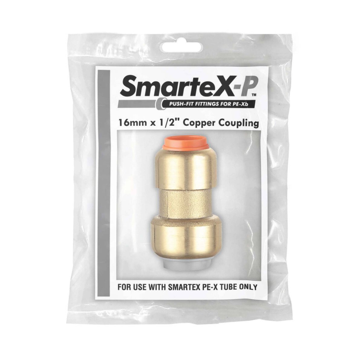 Smartex Pex Copper Conversion Coupling 16 x 15mm - Lead Free Brass - Push-Fit - SuperSaverAU - view 2