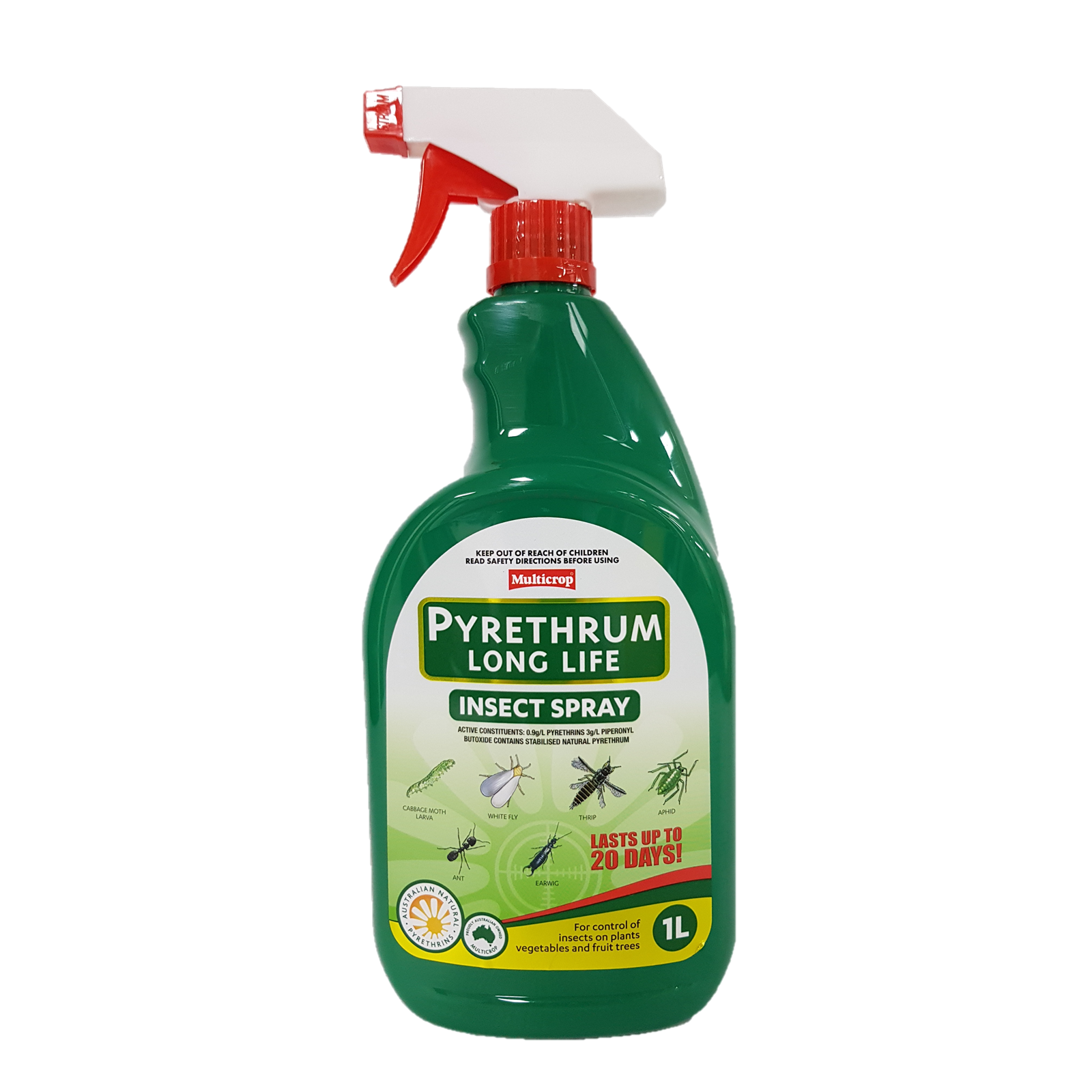 Multicrop 1L Pyrethrum Long Life Insecticide Spray, Fruit & Vegetable Friendly