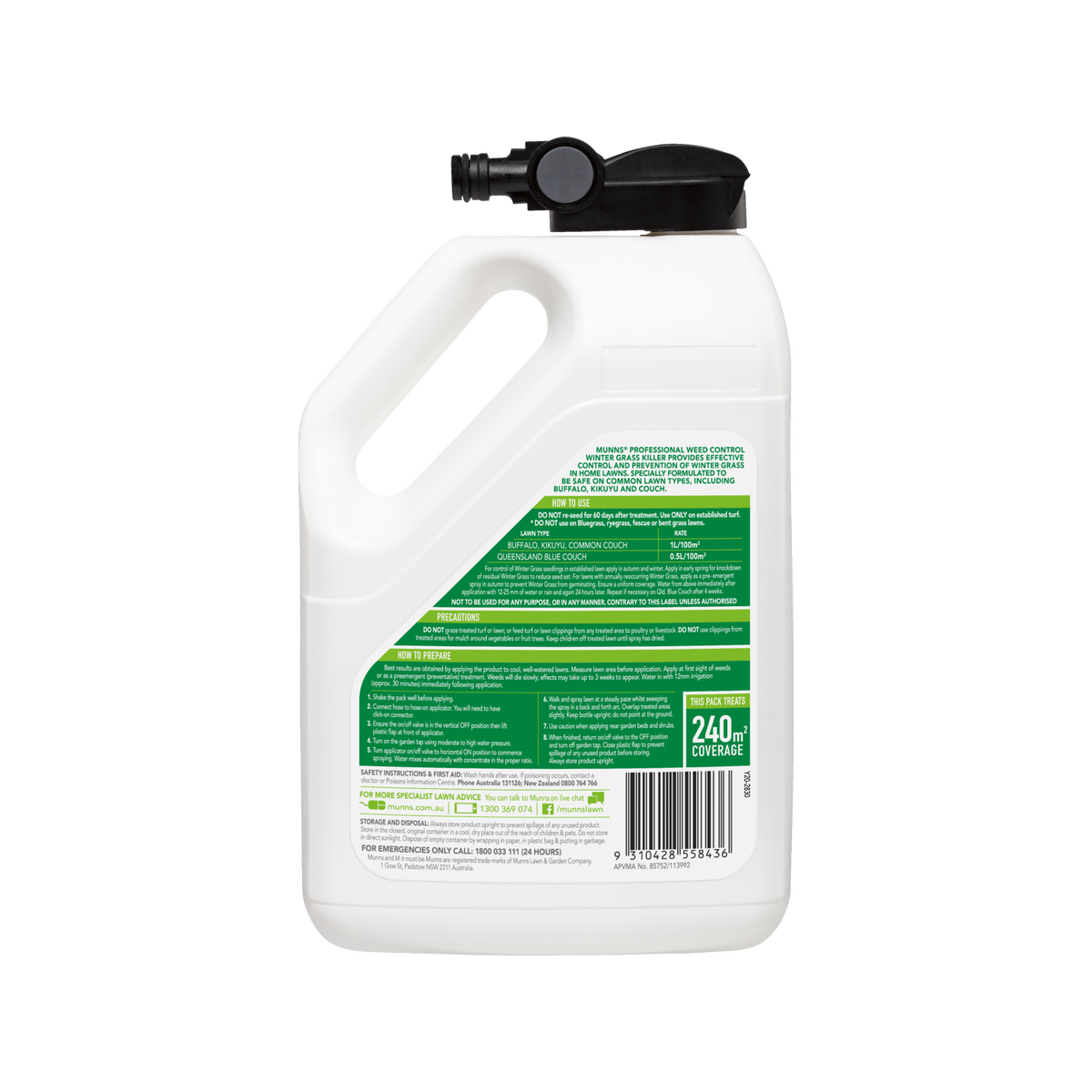 Munns Professional 2.4L Winter Grass Killer Weed Control Ready To Use