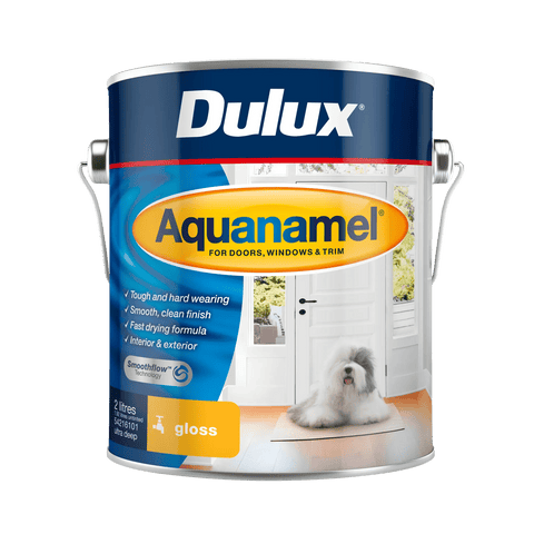 Dulux Aquanamel Gloss Enamel Paint 2L Ultra Deep Base Water-Based Acrylic