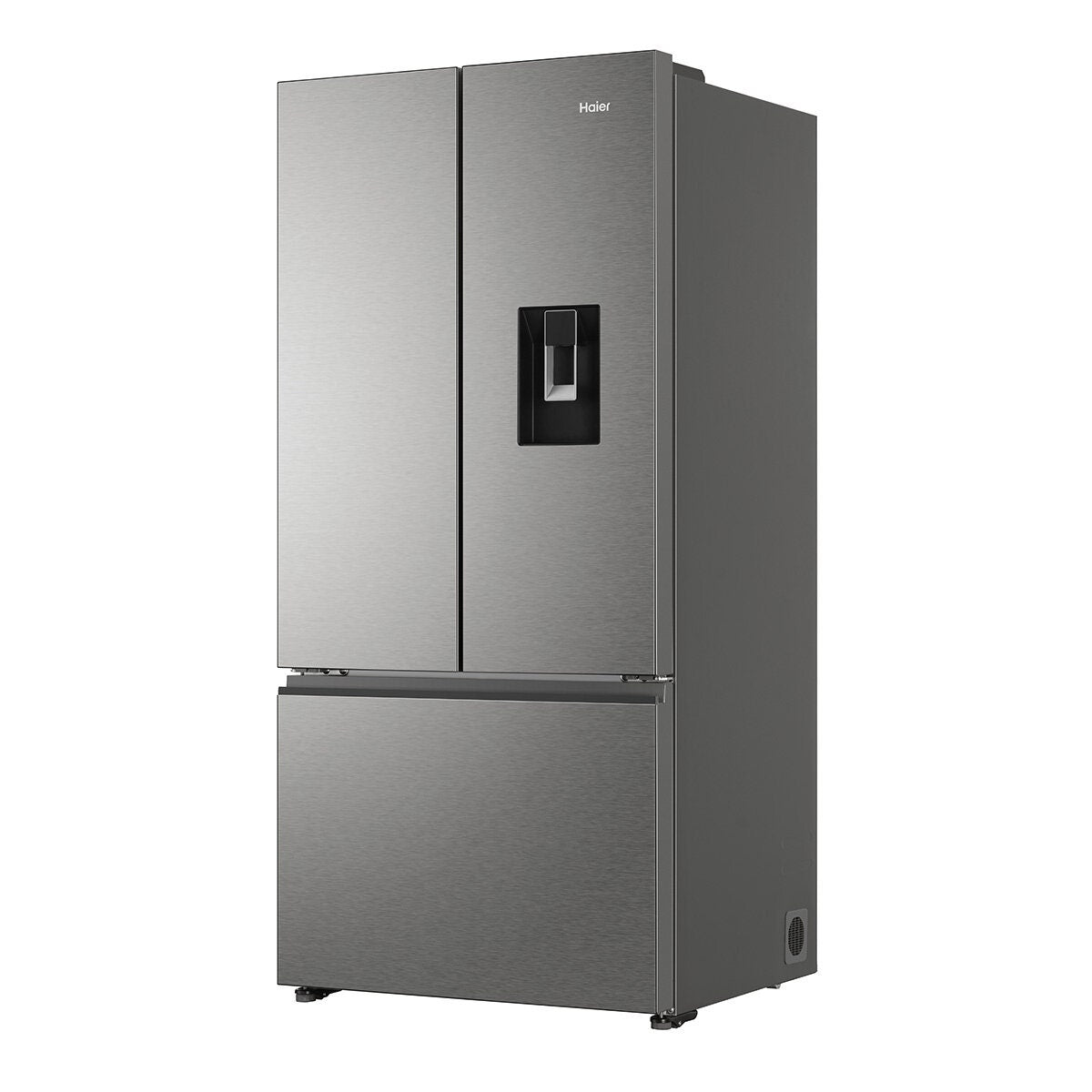 Haier 509L French Door Fridge - Satina Silver - Non-Plumbed Water Dispenser - 5 Star Energy - HRF510FHS