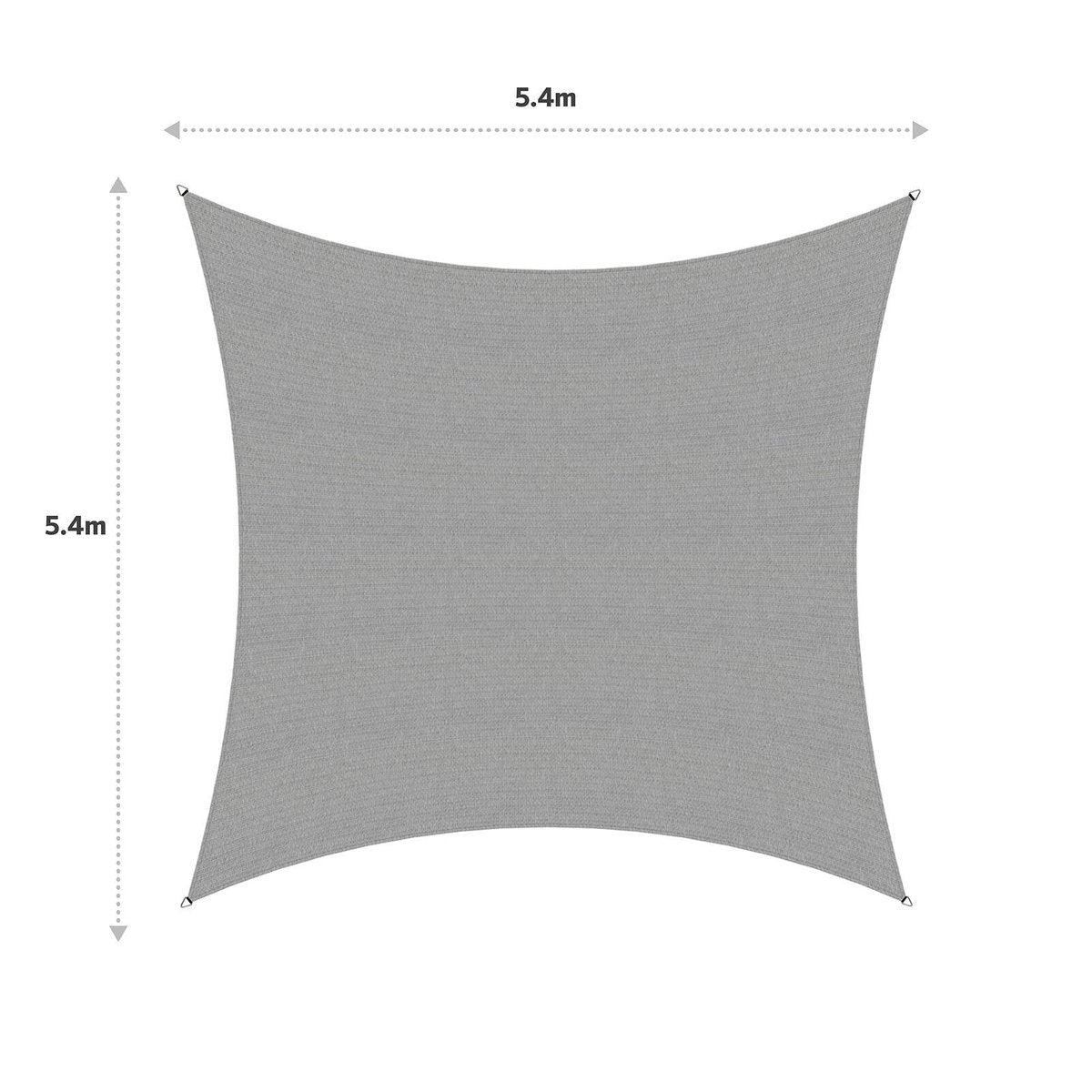 Coolaroo Shade Sail - 5.4x5.4m Square - HDPE - UV Protection - Durable - SuperSaverAU - view 3