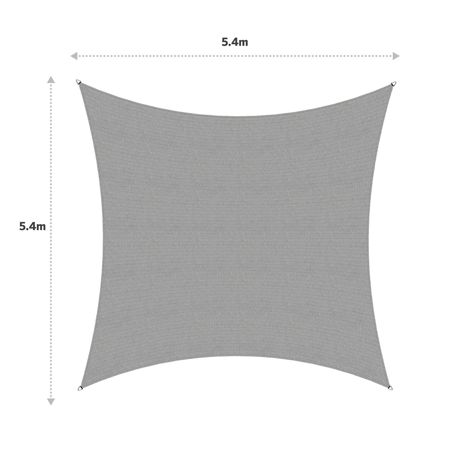 Coolaroo 5.4 x 5.4m Stone Square Commercial Grade Shade Sail - 95% UV Block