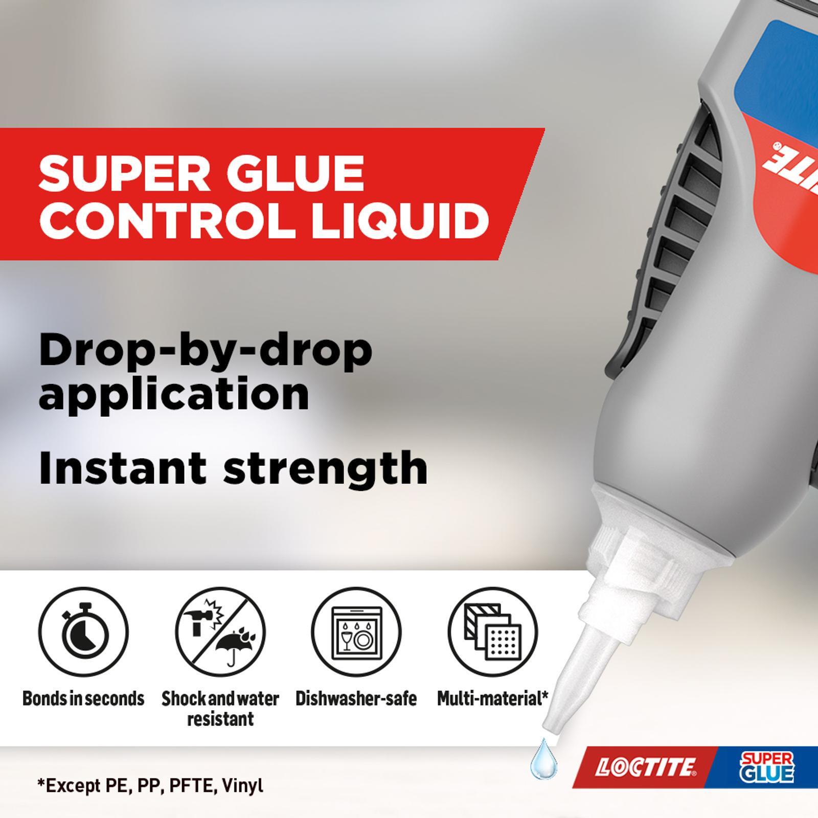 Loctite 3g Super Glue Liquid Control, Cyanoacrylate, Dries Clear