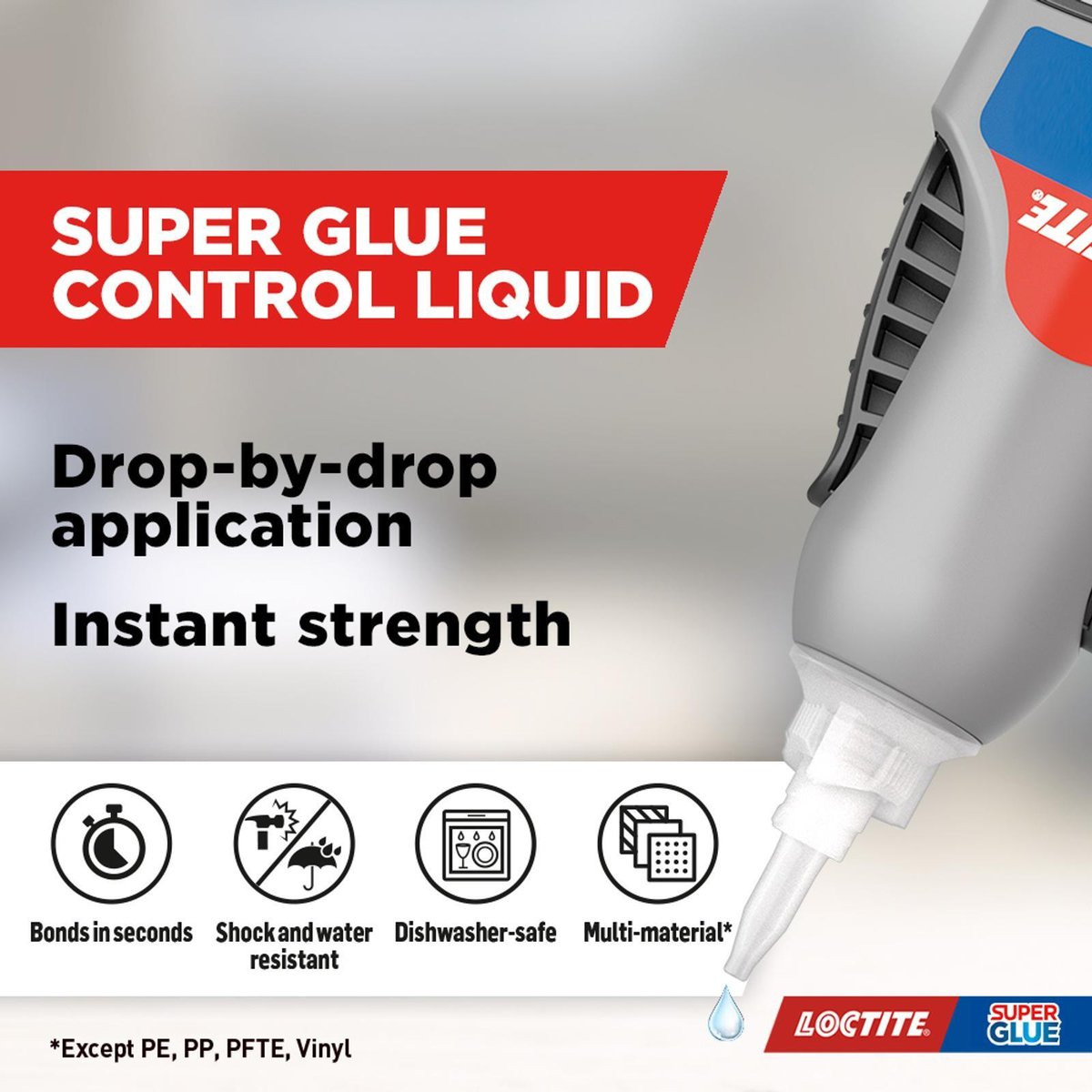 Loctite Super Glue Liquid Control - 3g - Cyanoacrylate - Dries Clear - SuperSaverAU - view 2