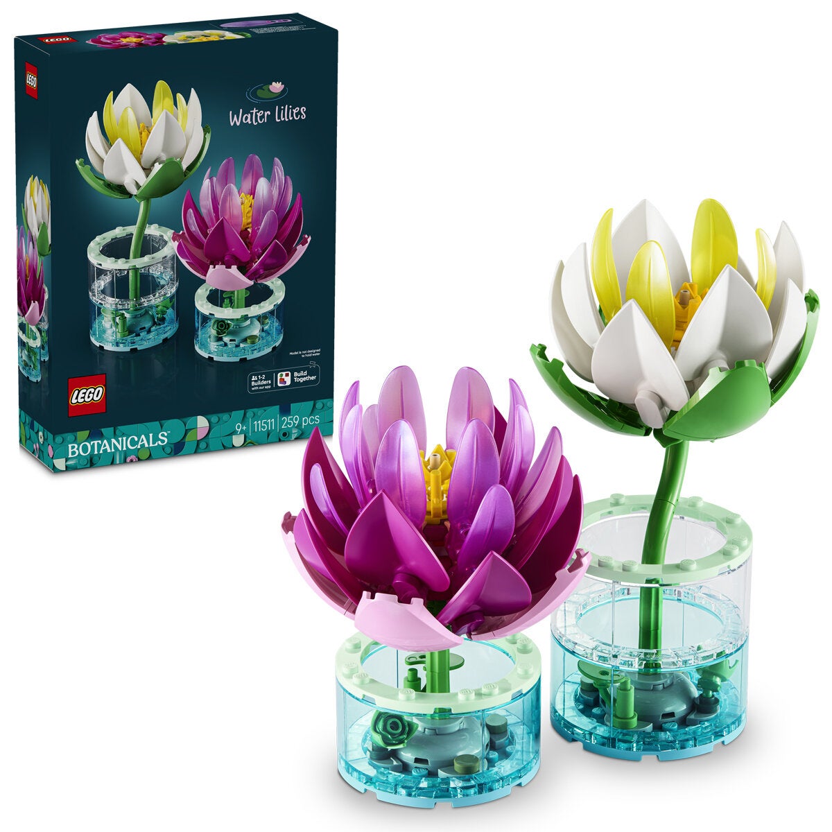 LEGO Water Lilies Flower Model Kit Botanicals 259 Pieces Ages 9 Plus 11511