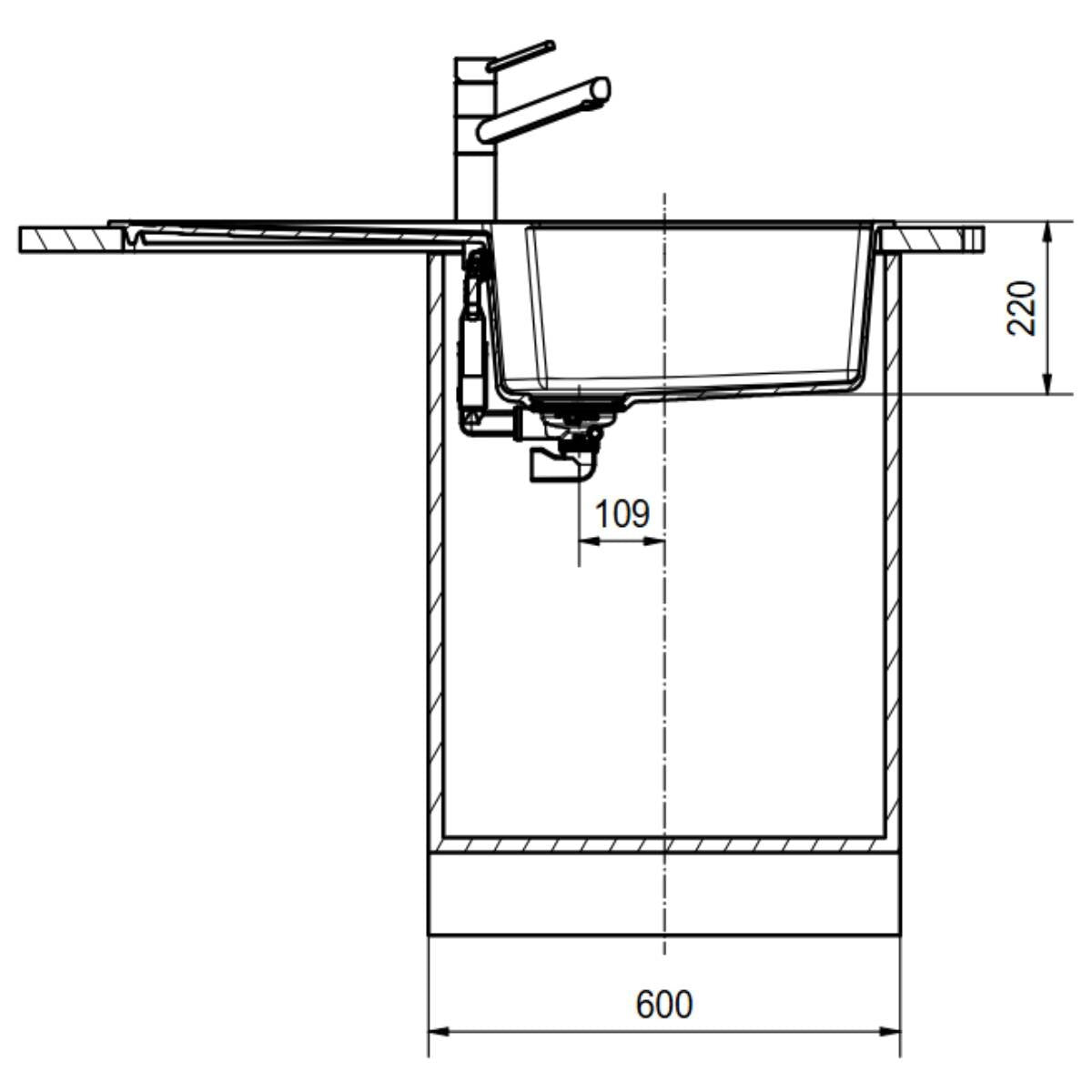 Franke Urban 1000mm topmount sink with right hand drainer - Grey Fragranite, 43L bowl - UBG611-100SGRHD