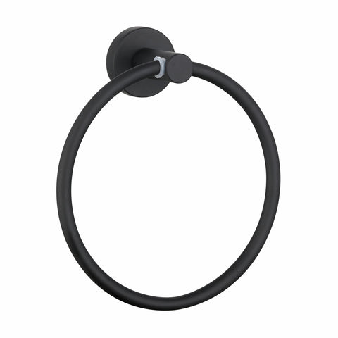 Mondella Resonance Matte Black Towel Ring 155 x 175 x 60mm