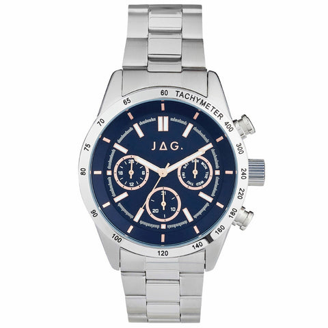 JAG Alain Blue Dial Stainless Steel Wristwatch Mens Quartz Chronograph J2329A