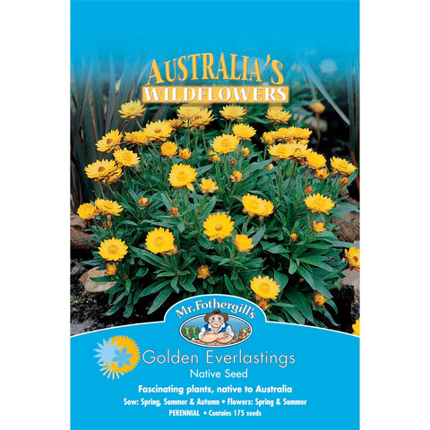 Mr Fothergill's Golden Everlasting Flower Seeds for Cutting & Drying