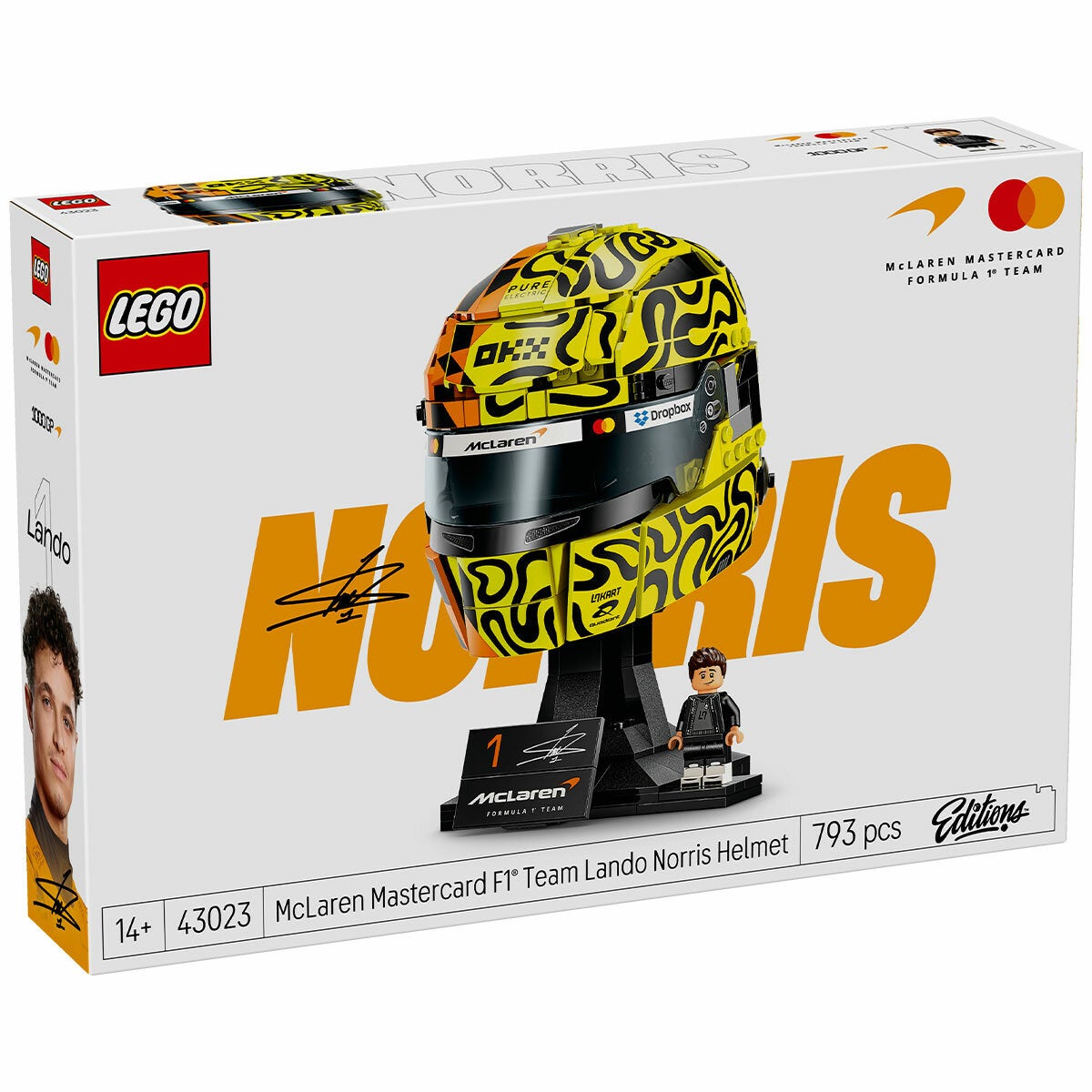 LEGO Lando Norris Racing Helmet Model Kit McLaren F1 Team Ages 14 Plus 43023 — image 7