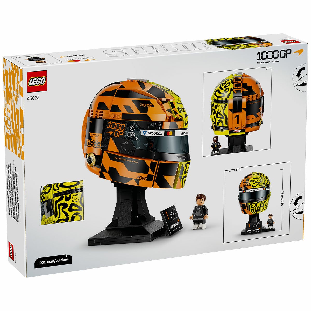 LEGO Lando Norris Racing Helmet Model Kit McLaren F1 Team Ages 14 Plus 43023 — image 8