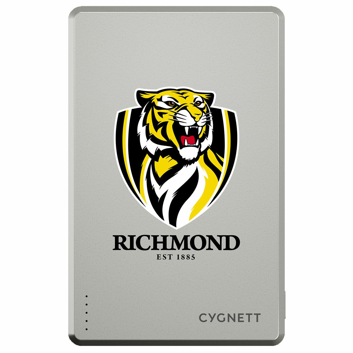 Cygnett Richmond Tigers AFL Portable Charger 5K Slim Power Bank Magnetic CY5372PBCHE