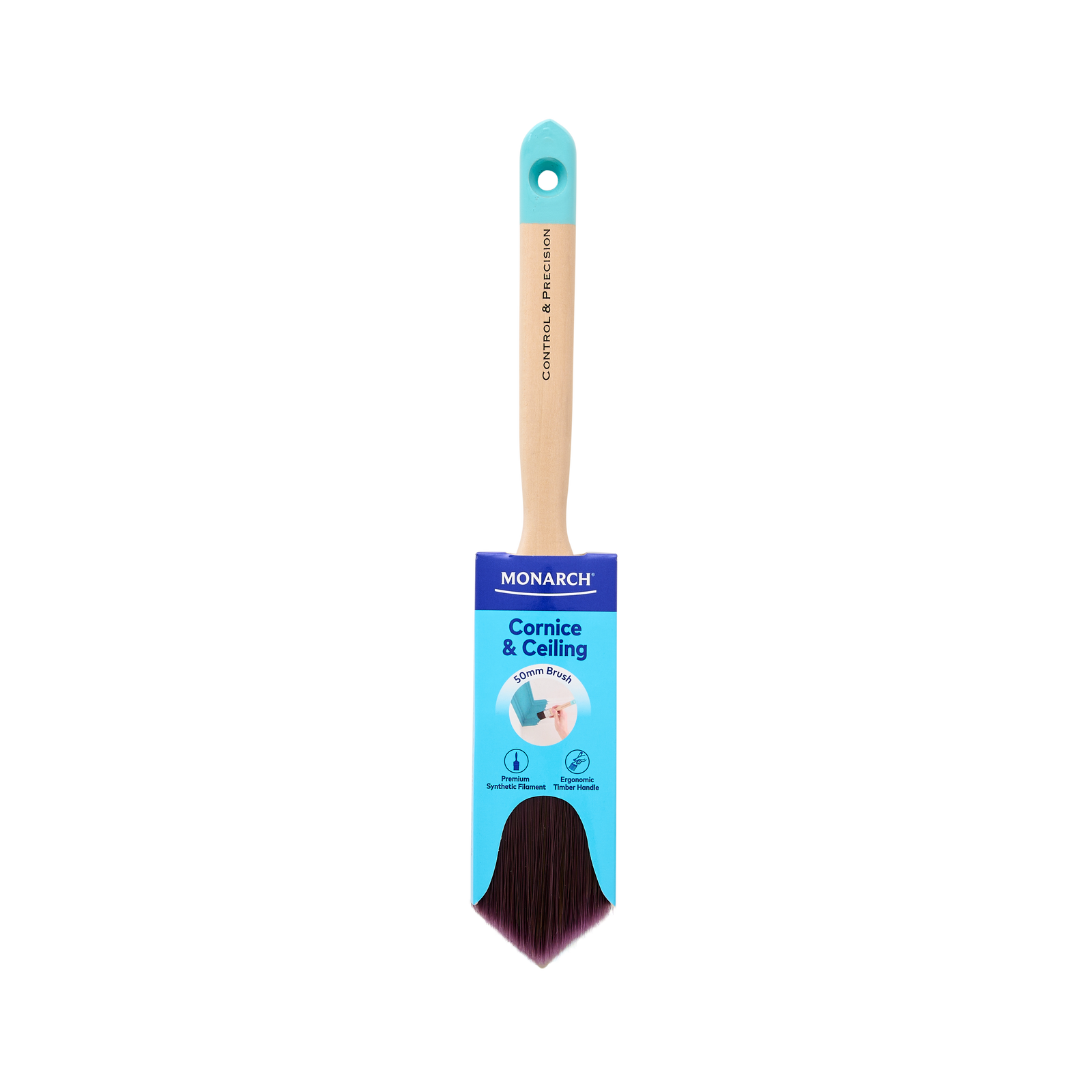 Monarch 50mm Cornice and Ceiling Synthetic Paint Brush, Diamond Tip Timber Handle