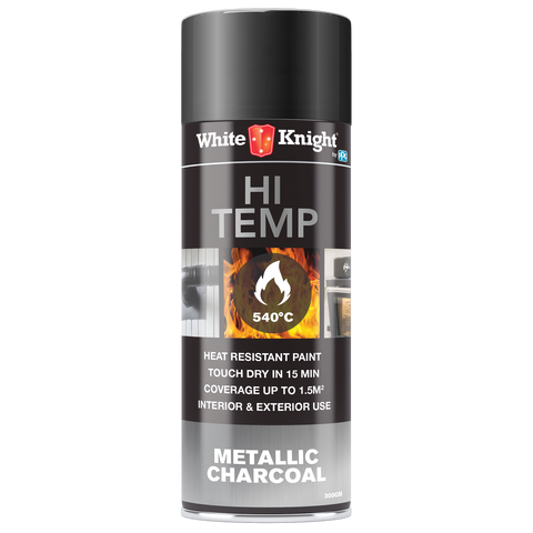 White Knight Hi Temp 300g Metallic Charcoal Heat Resistant Spray Paint