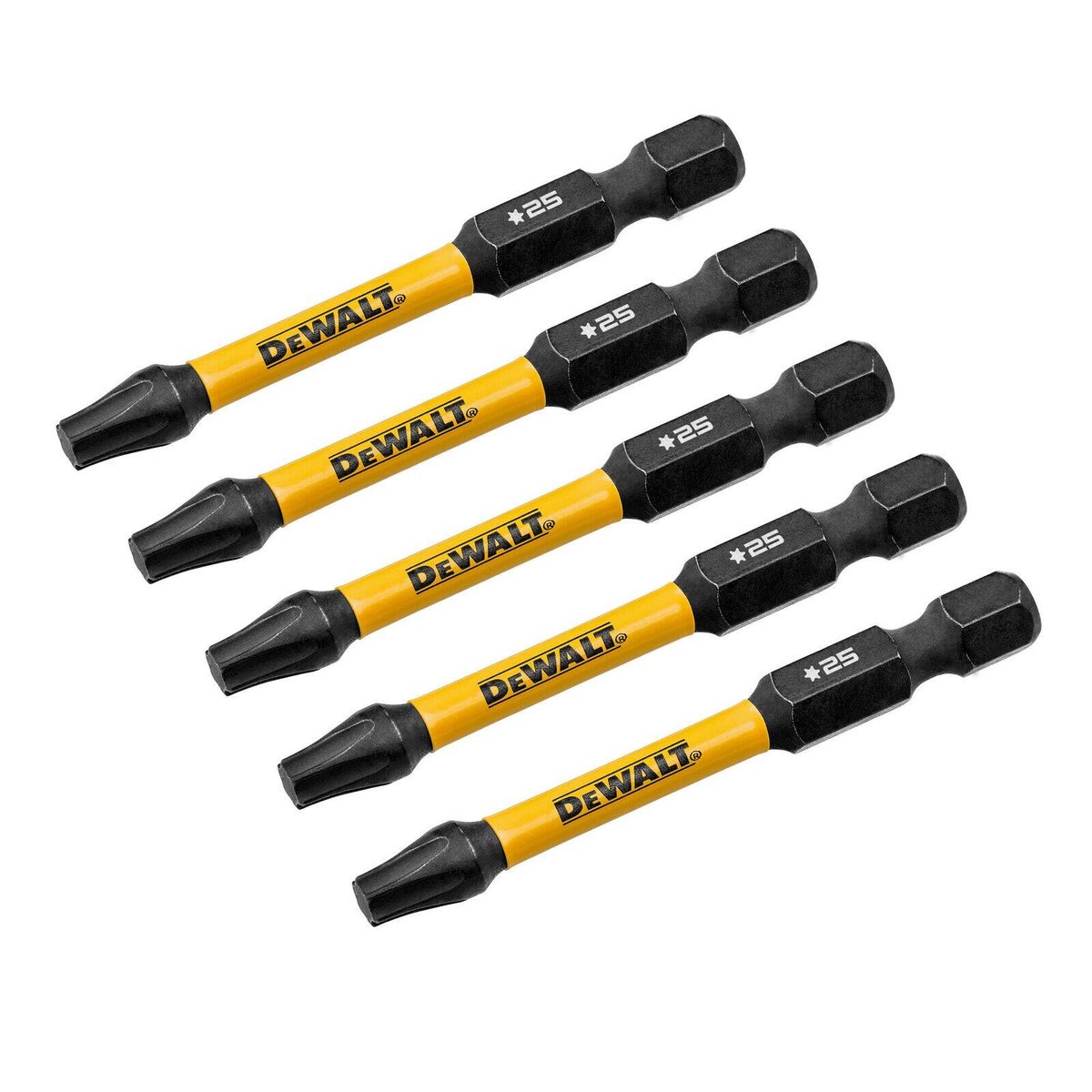 DeWALT FLEXTORQ 57mm TX25 Impact Screwdriver Bit 5 Pack DWAF2TX25IR5