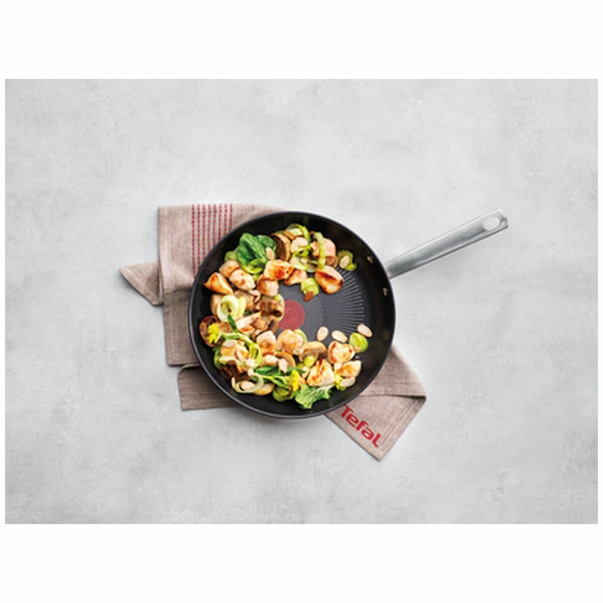 Tefal 24cm Virtuoso Stainless Steel Non-Stick Frying Pan - Full Induction, Thermo-Signal - E4910425