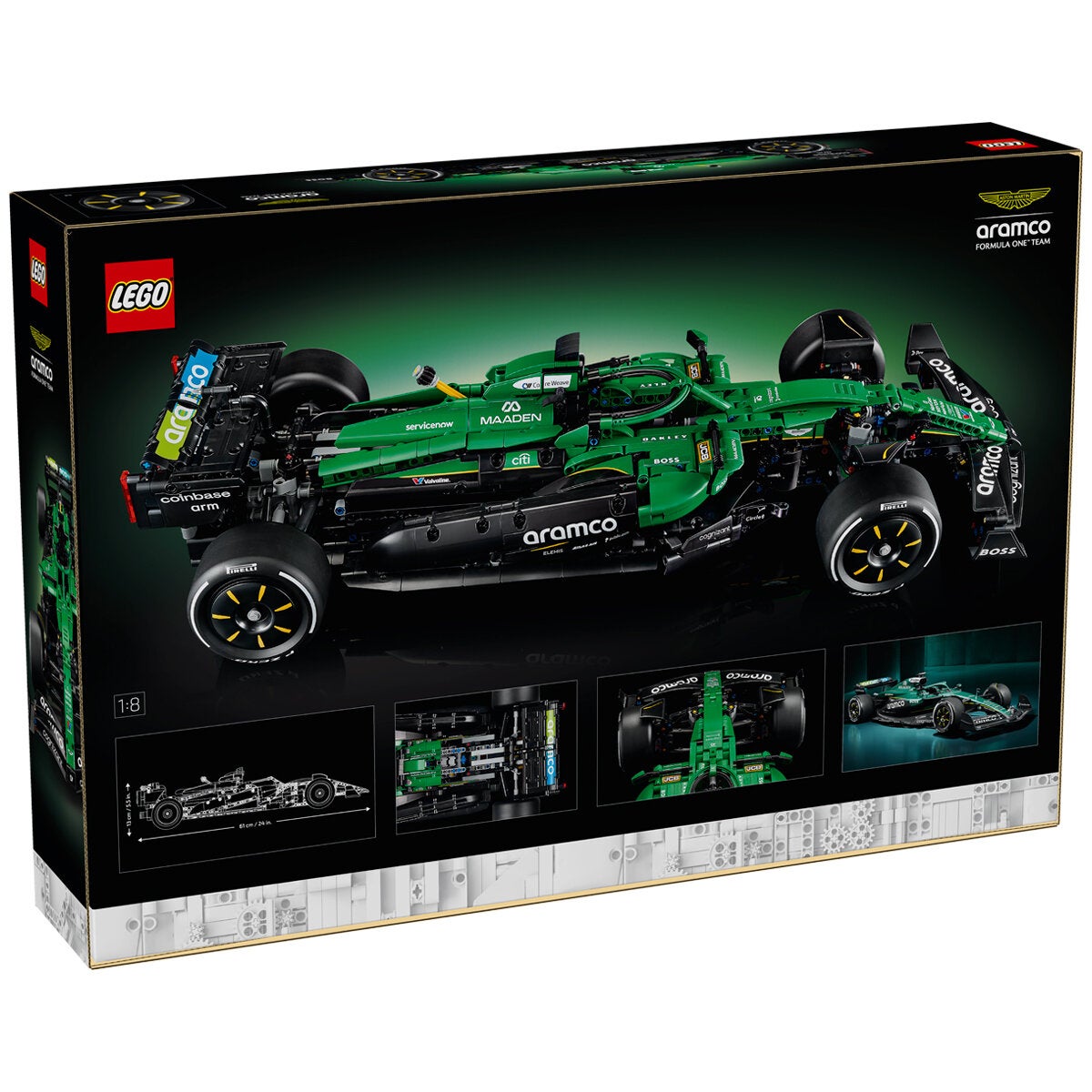LEGO Aston Martin Aramco AMR25 Technic F1 Race Car Model Kit 1547 Pieces 42240 — image 5