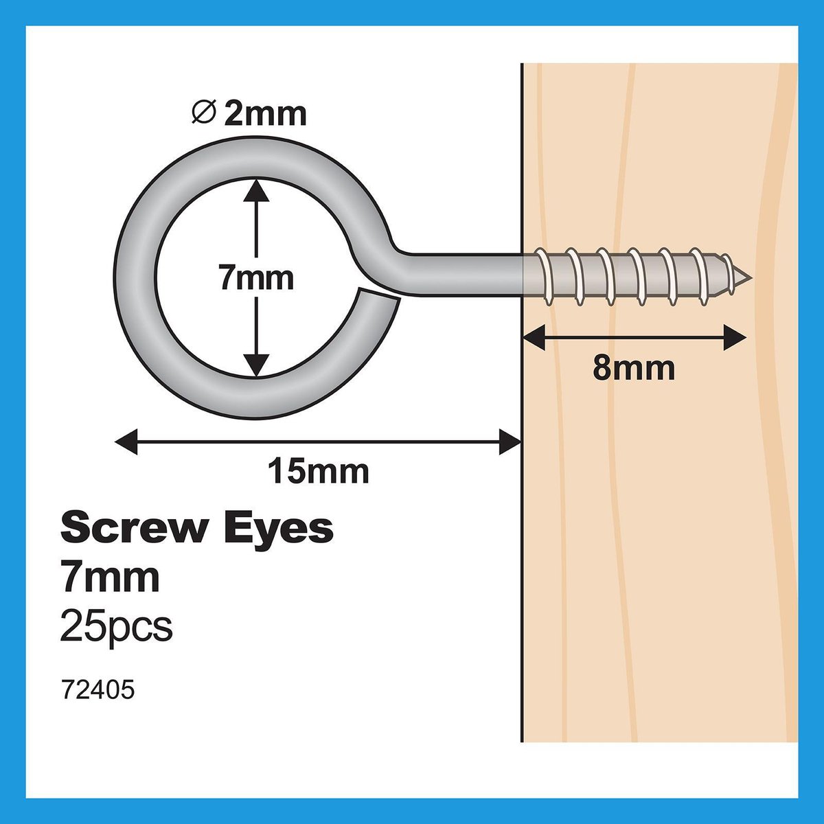 Everhang Screw Eye Hooks - 7mm - Nickel Plated - 25 Pack - SuperSaverAU - view 4
