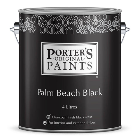 Porter's Paints 4L Palm Beach Black Timber Stain, Matte, UV Resistant, Indoor & Outdoor