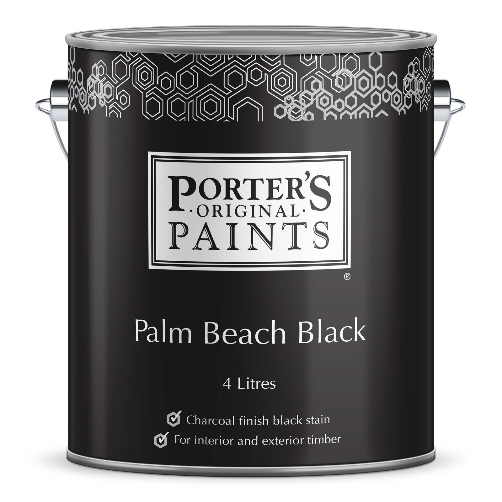 Porter's Paints 4L Palm Beach Black Timber Stain, Matte, UV Resistant, Indoor & Outdoor
