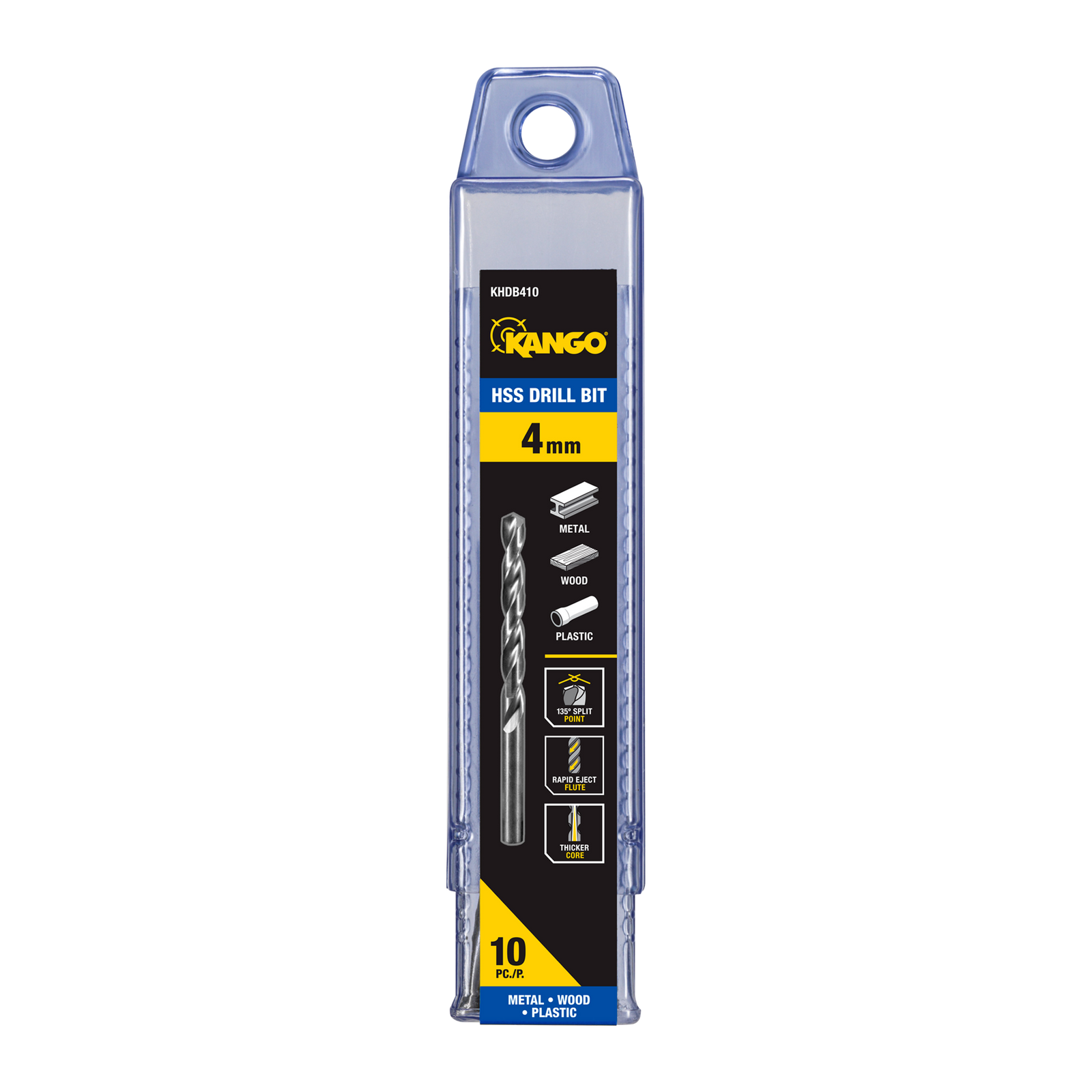 Kango 4mm HSS Drill Bit, 10 Pack