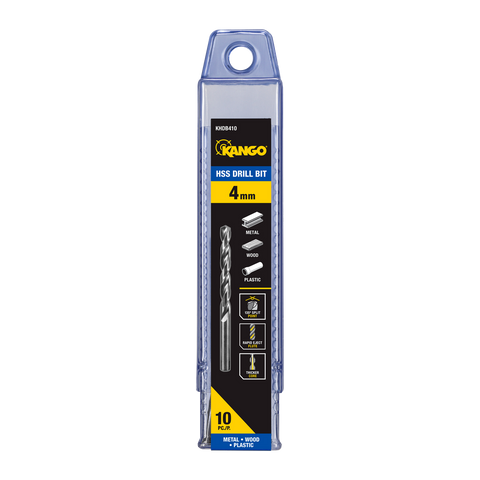 Kango 4mm HSS Drill Bit 10 Pack - Precision Drilling - Durable Design - SuperSaverAU - view 1