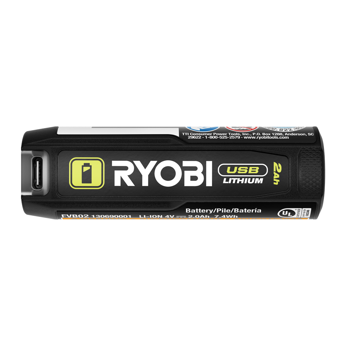 Ryobi USB Lithium 2Ah Battery Power Bank - Compact Portable Charger - LED Gauge - SuperSaverAU - view 5