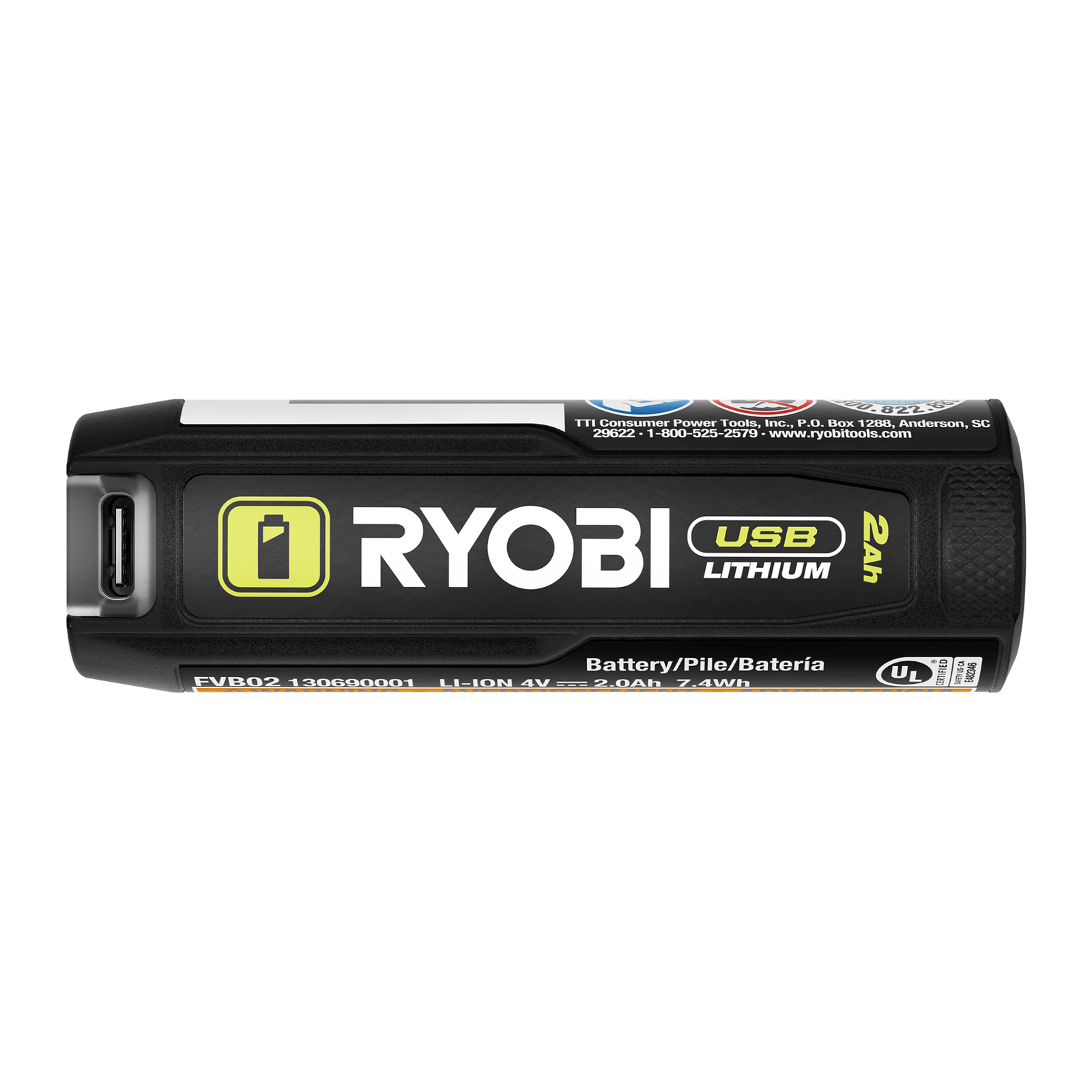 Ryobi USB Lithium 2Ah Battery and Power Bank RB4L20 with LED Charge Gauge
