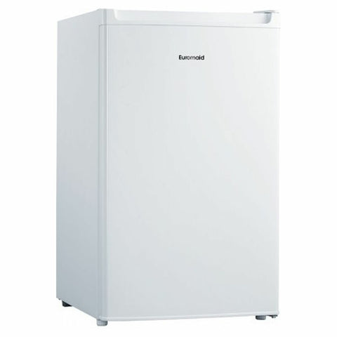 Euromaid 121L bar fridge - white cabinet and facia, freezer compartment, vegetable crisper - EBF126W