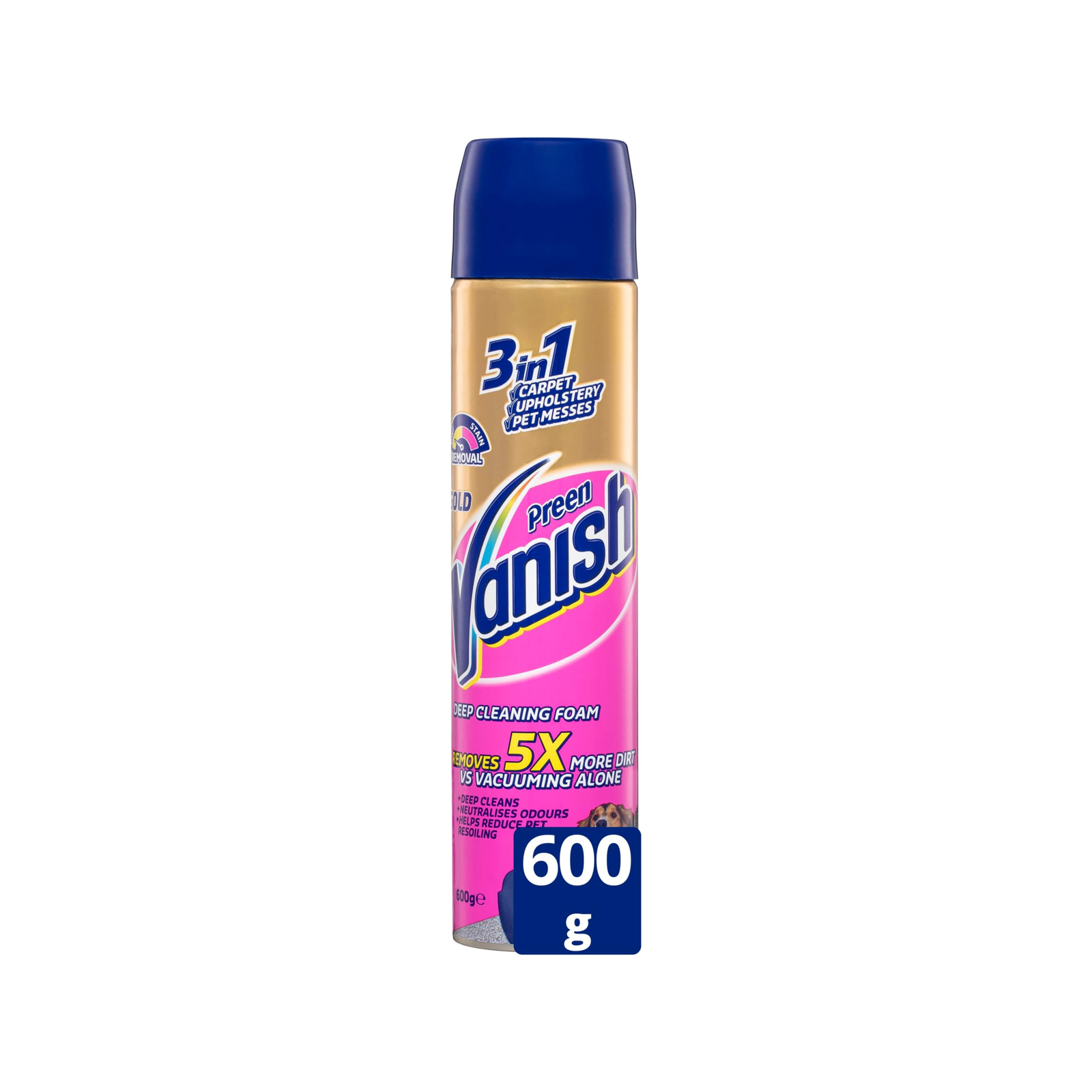 Vanish Preen 600g Gold 3in1 Deep Cleaning Carpet Foam, Indoor