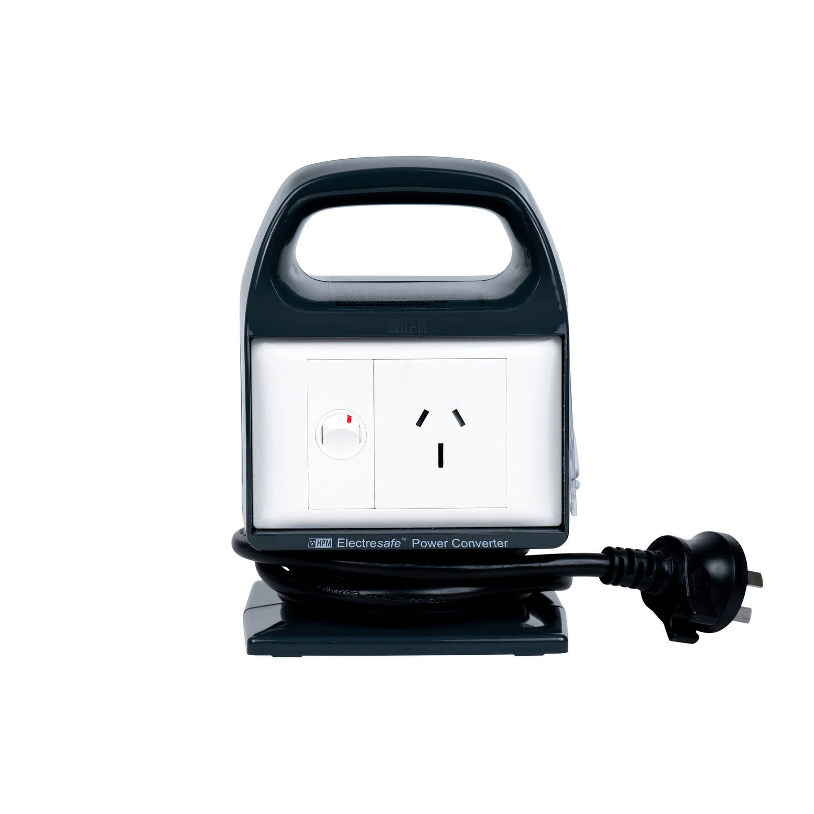 HPM 15A Single Outlet Power Convertor with RCBO Protection, Black PVC