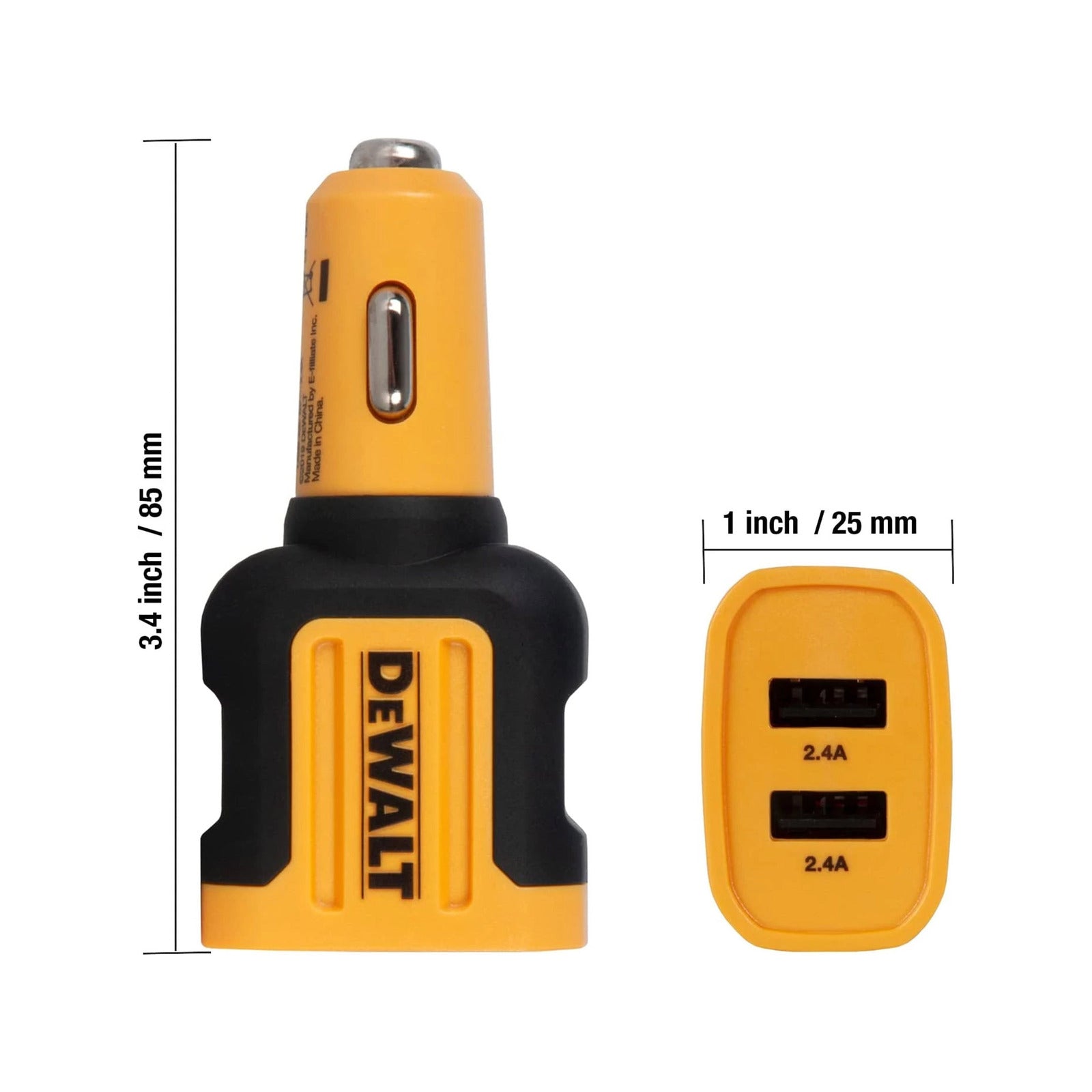 DeWALT 24W 2-Port USB Fast Car Charger 1419008DWE