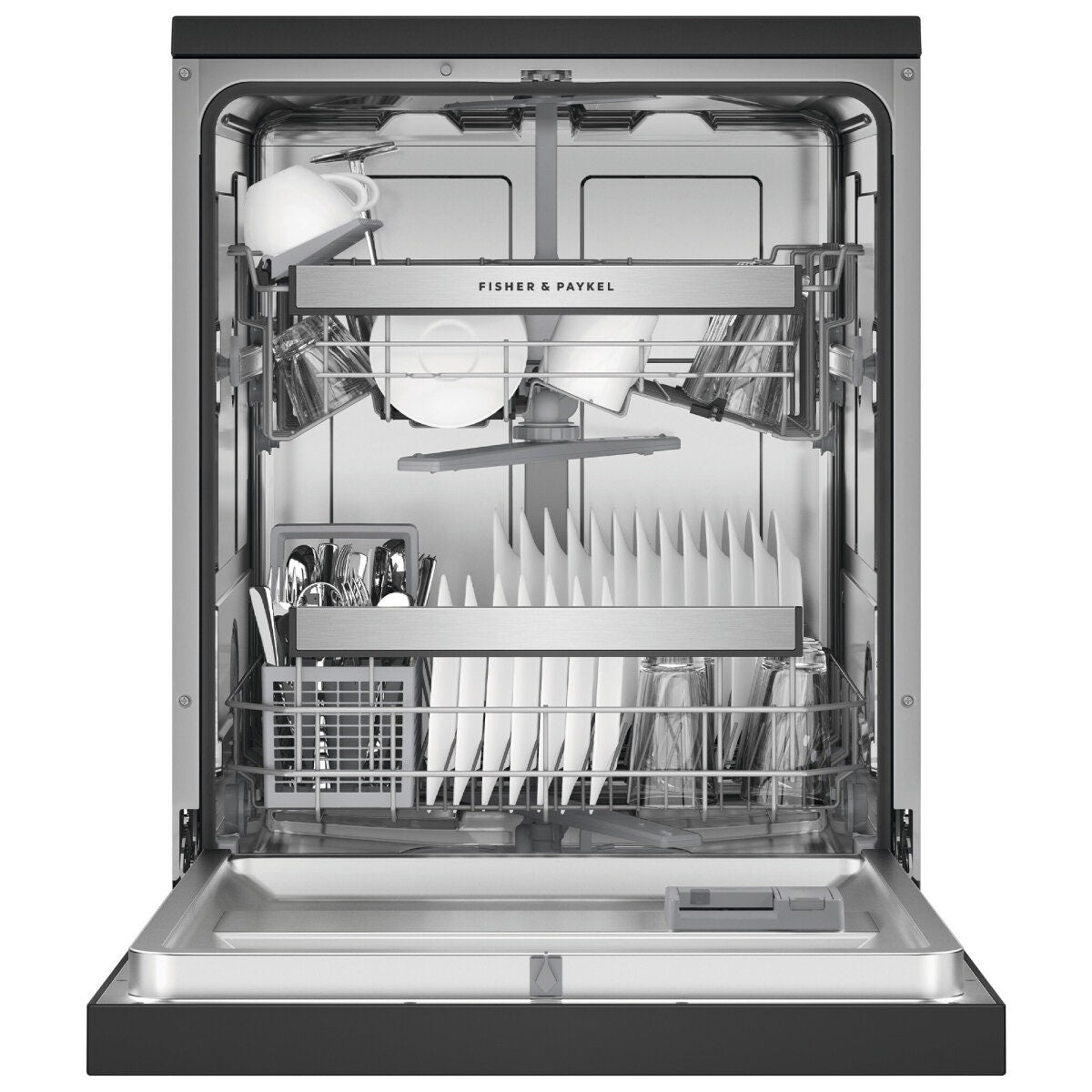 Fisher & Paykel Series 5 Dishwasher - 15 Place Settings, Black Stainless Steel, Sanitise - DW60FC1B2