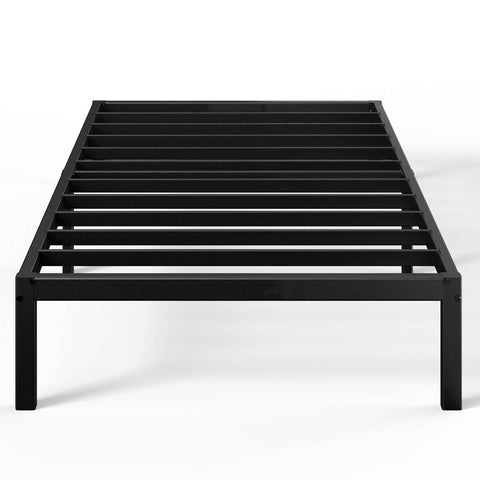 Zinus Elias King Single Metal Bed Frame 35cm - Black Steel, Under-Bed Storage Space - AU-FBMMP1ZC-14B