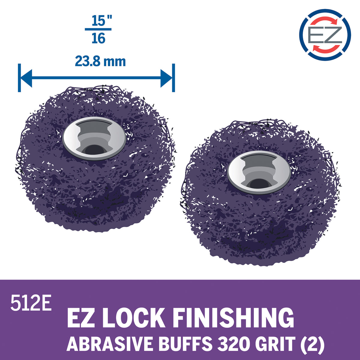 Dremel 320 Grit EZ Lock Finishing Abrasive Buffs, 2 Pack