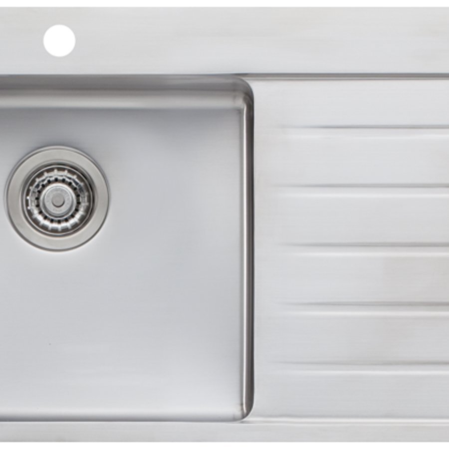 Oliveri Sonetto 1035mm Single Bowl Topmount Sink - Right Hand Drainer, Brushed Stainless Steel - SN1021