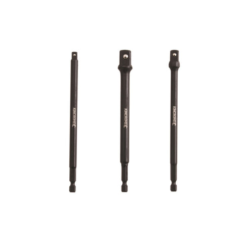 Kincrome Impact Drill Socket Adapter Set 3 Piece Chrome Molybdenum Steel 1/4" 3/8" 1/2"