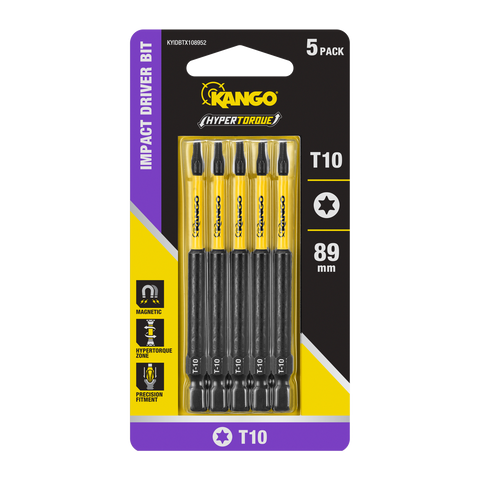 Kango 89mm TX10 Hypertorque Impact Driver Bit 5 Pack
